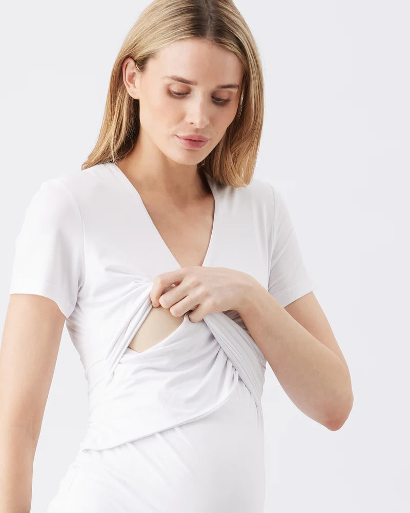 Ripe Maternity Luxe Knit Embrace Short Sleeve Nursing Tee