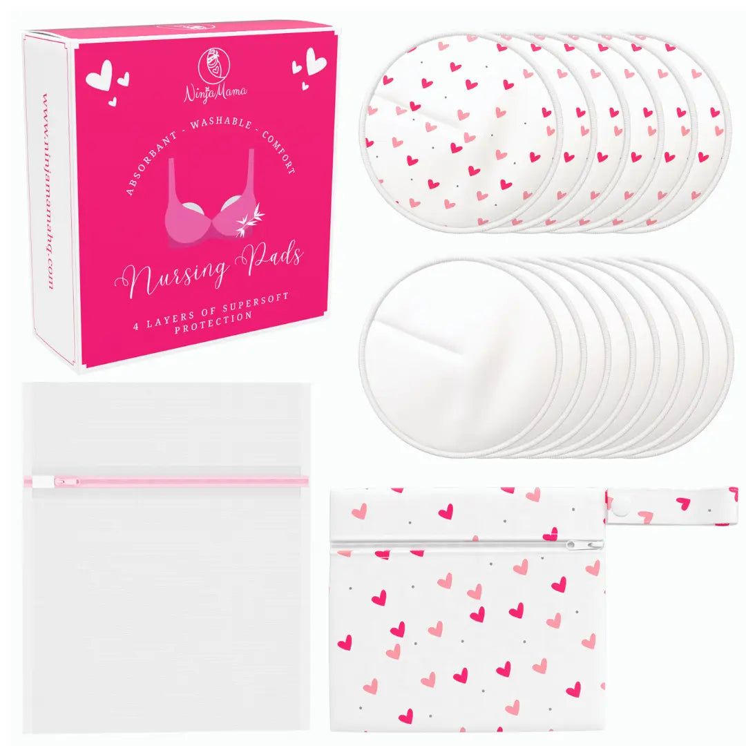 Ninja Mama 4 Layer Washable Organic Bamboo Nursing Pads - 7 pairs