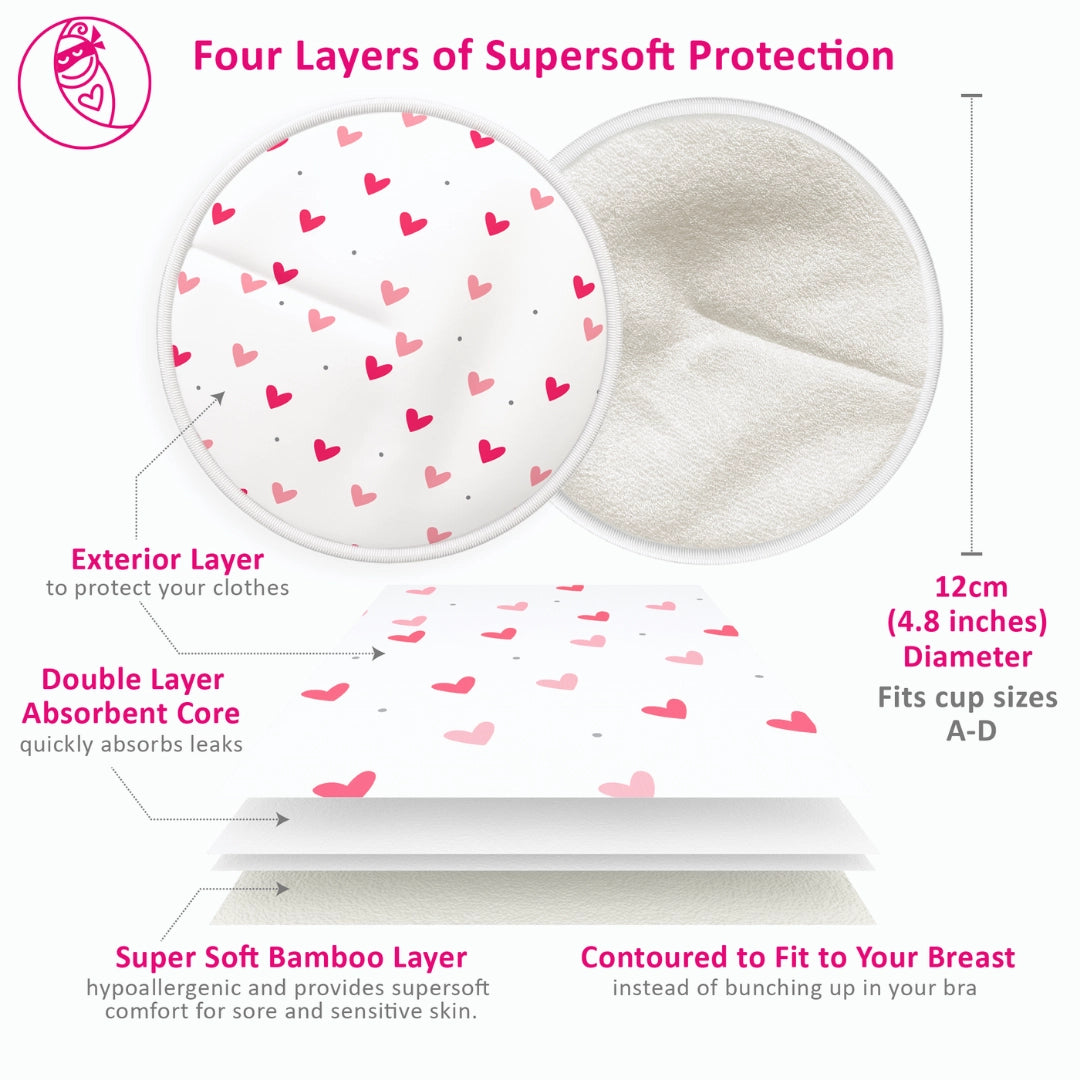 Ninja Mama 4 Layer Washable Organic Bamboo Nursing Pads - 7 pairs
