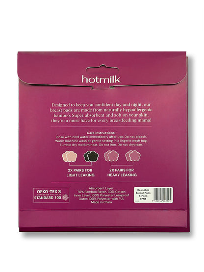 Hotmilk Reusable Breast Pads 8pk