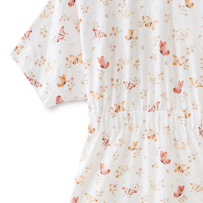 Robe with butterfly pattern on a white background