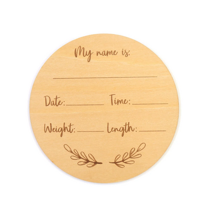 Snuggle Hunny Hello World Large Wooden Milestone Card