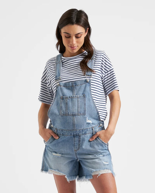 Ripe Maternity Denim Short Overalls