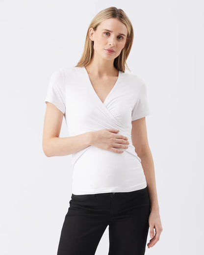 Ripe Maternity Luxe Knit Embrace Short Sleeve Nursing Tee