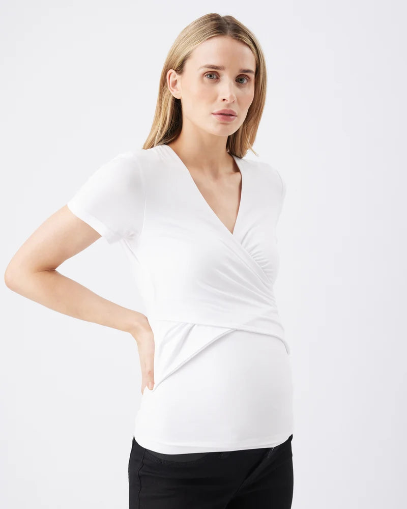 Ripe Maternity Luxe Knit Embrace Short Sleeve Nursing Tee