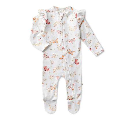 Snuggle Hunny Organic Snuggle Sleepsuit Zip Footie with Frill